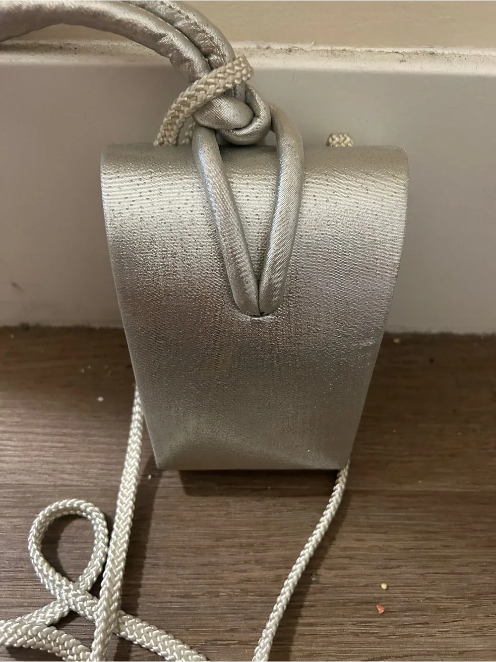 Metallic Silver Knot Crossbody Bag - Women Accessories